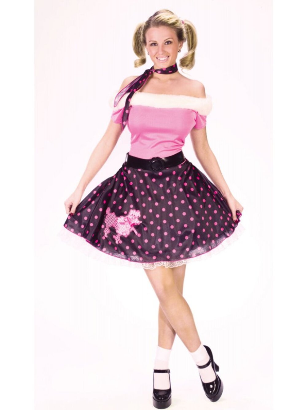 NEW 50s Poodle Dress Adult Halloween Costume Outfit sz M/L